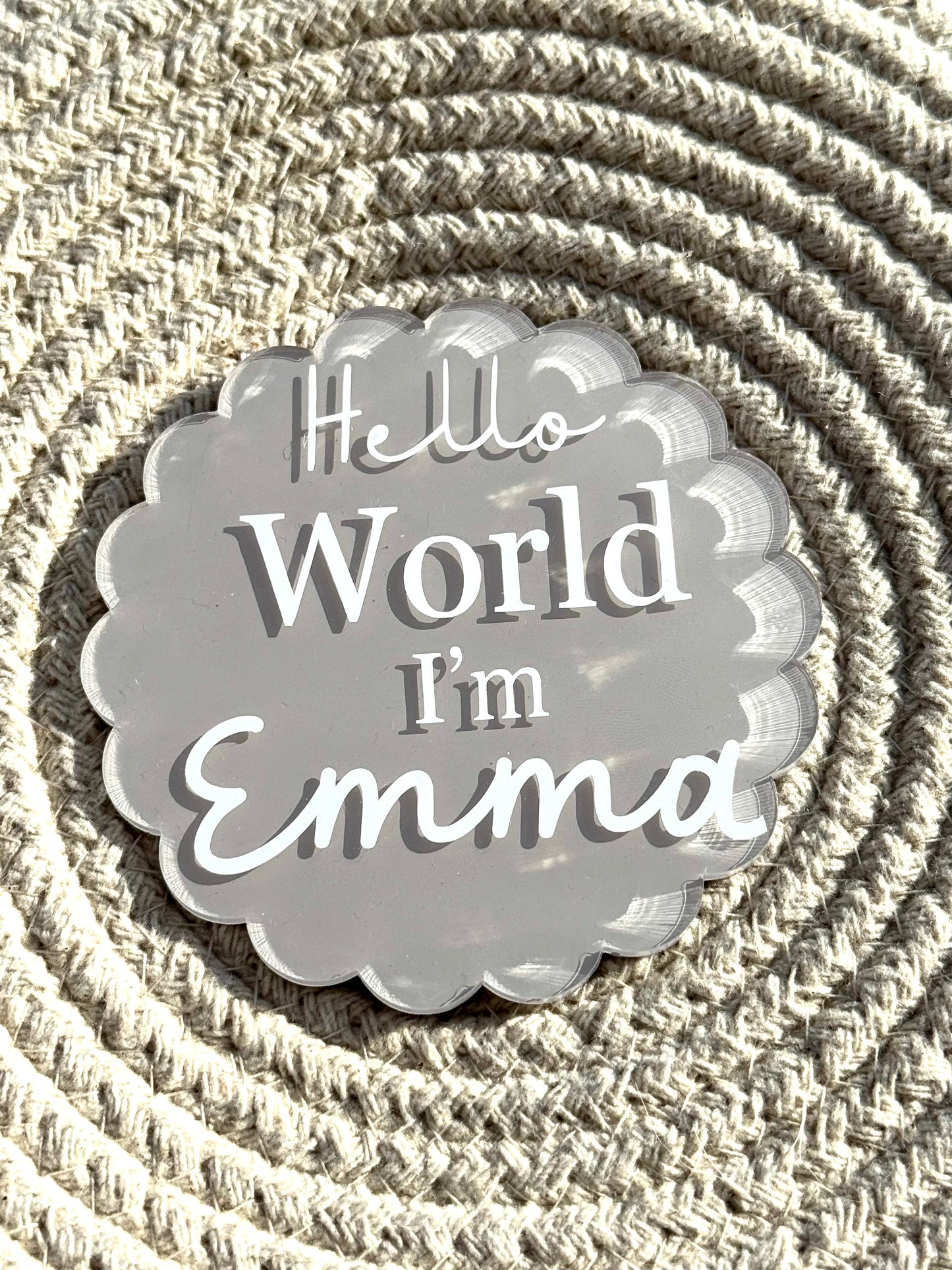 Baby Plaque - 10cm Scalloped shape