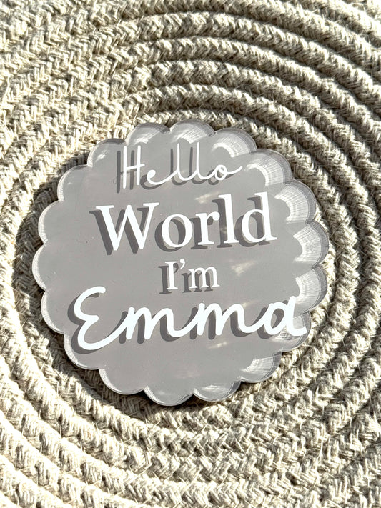 Baby Plaque - 10cm Scalloped shape