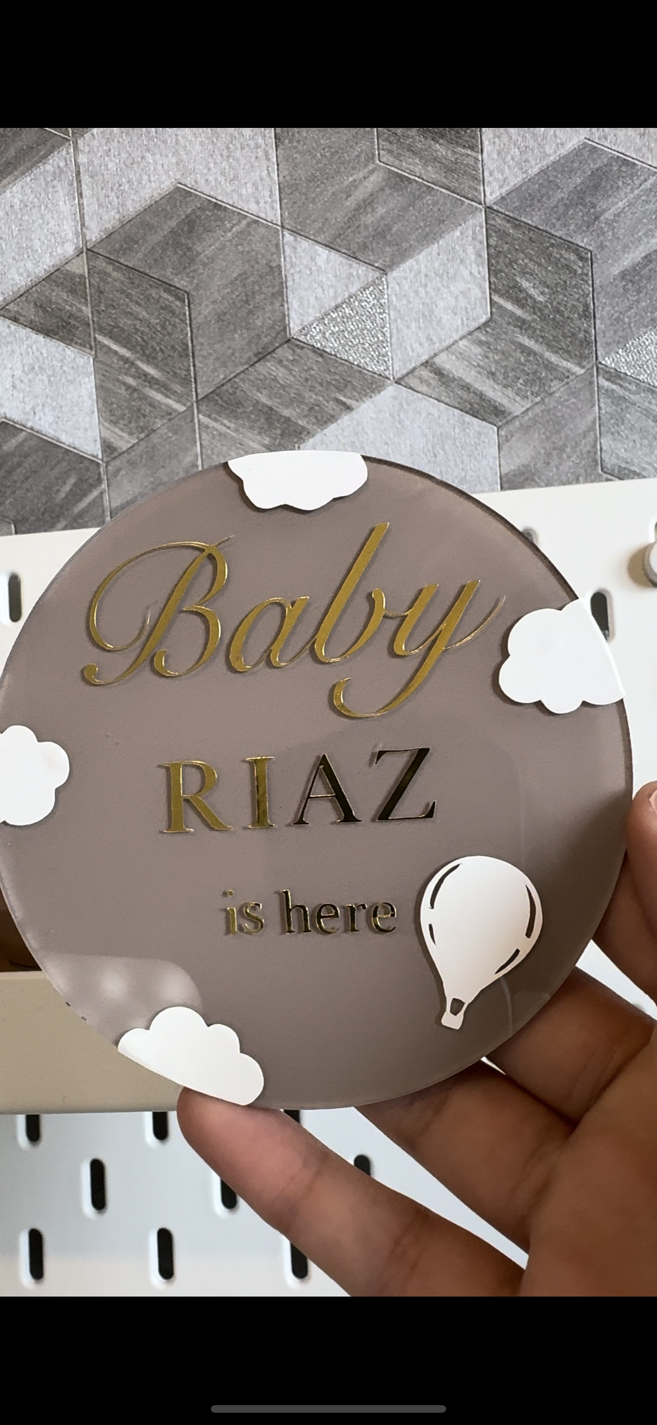 Baby Plaque - Taupe