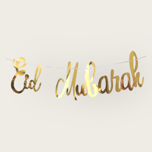 Eid Mubarak Gold Bunting