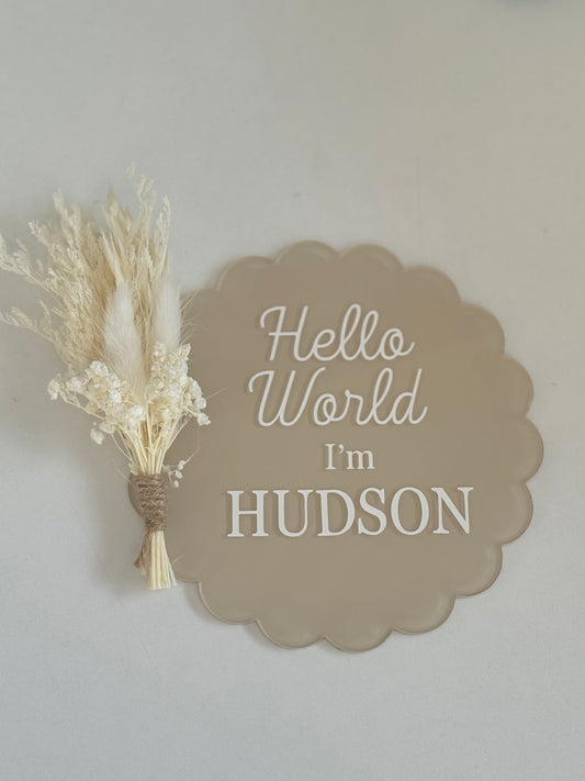 Baby Plaque - 14cm Large Scallop design