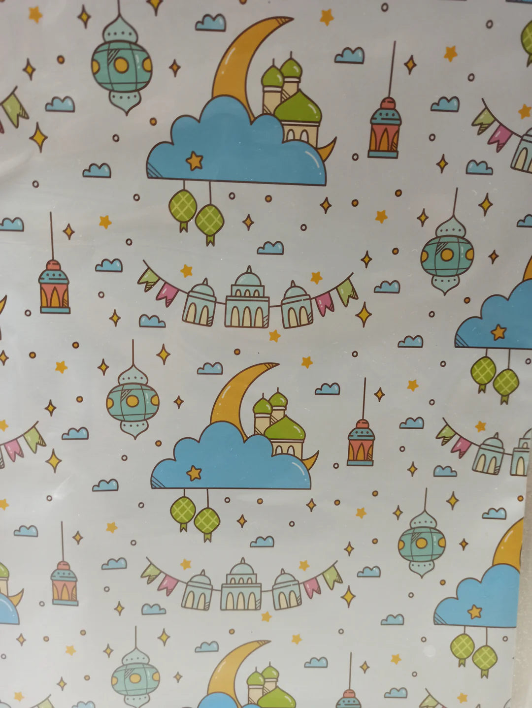 CHILDREN'S LANTERN DESIGN WRAPPING PAPER SHEET 50CM X 70CM