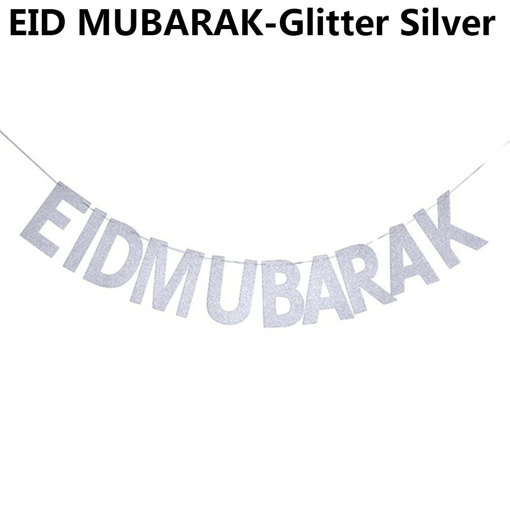 Eid Mubarak Silver Bunting