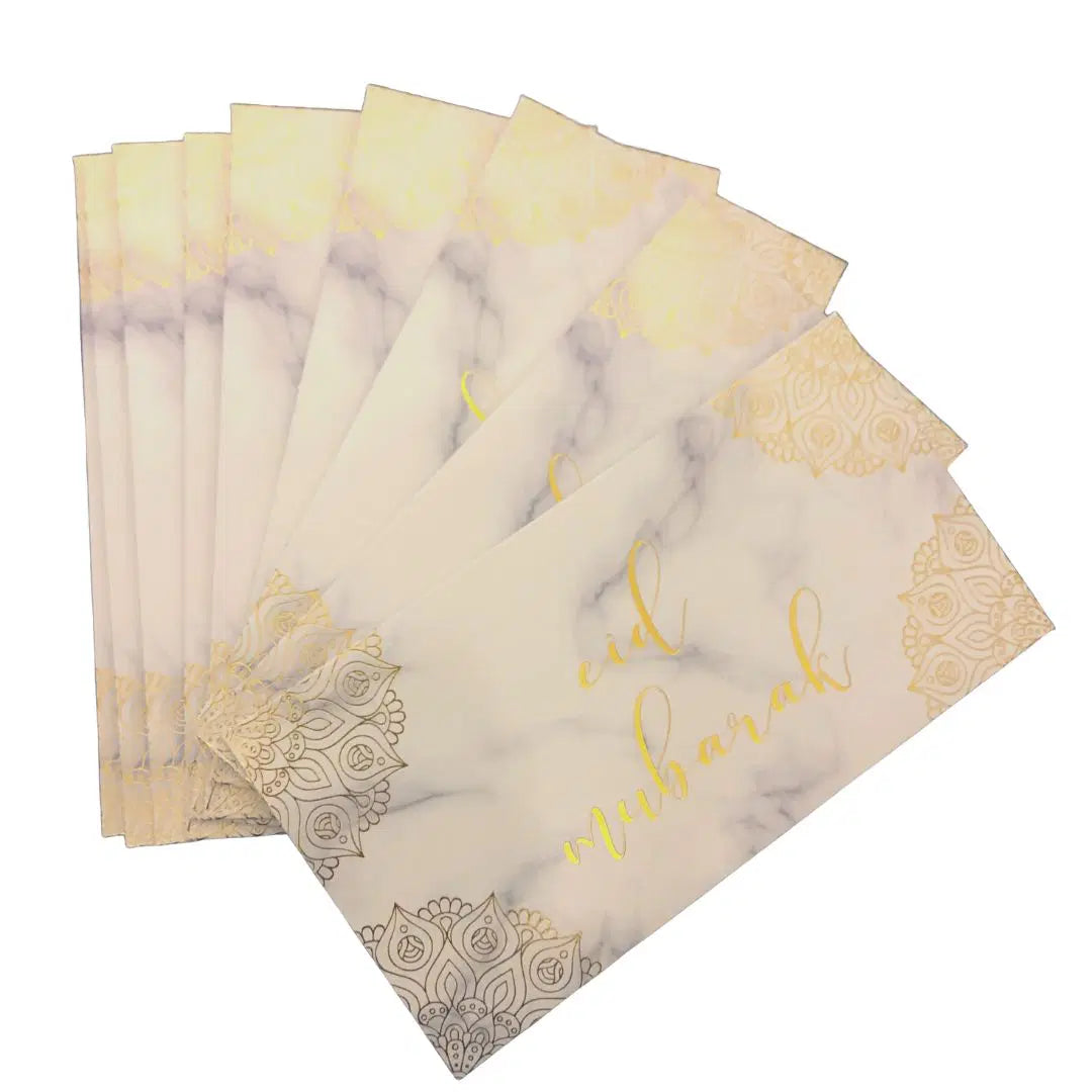 x10 Gold Foiled Marble Envelopes