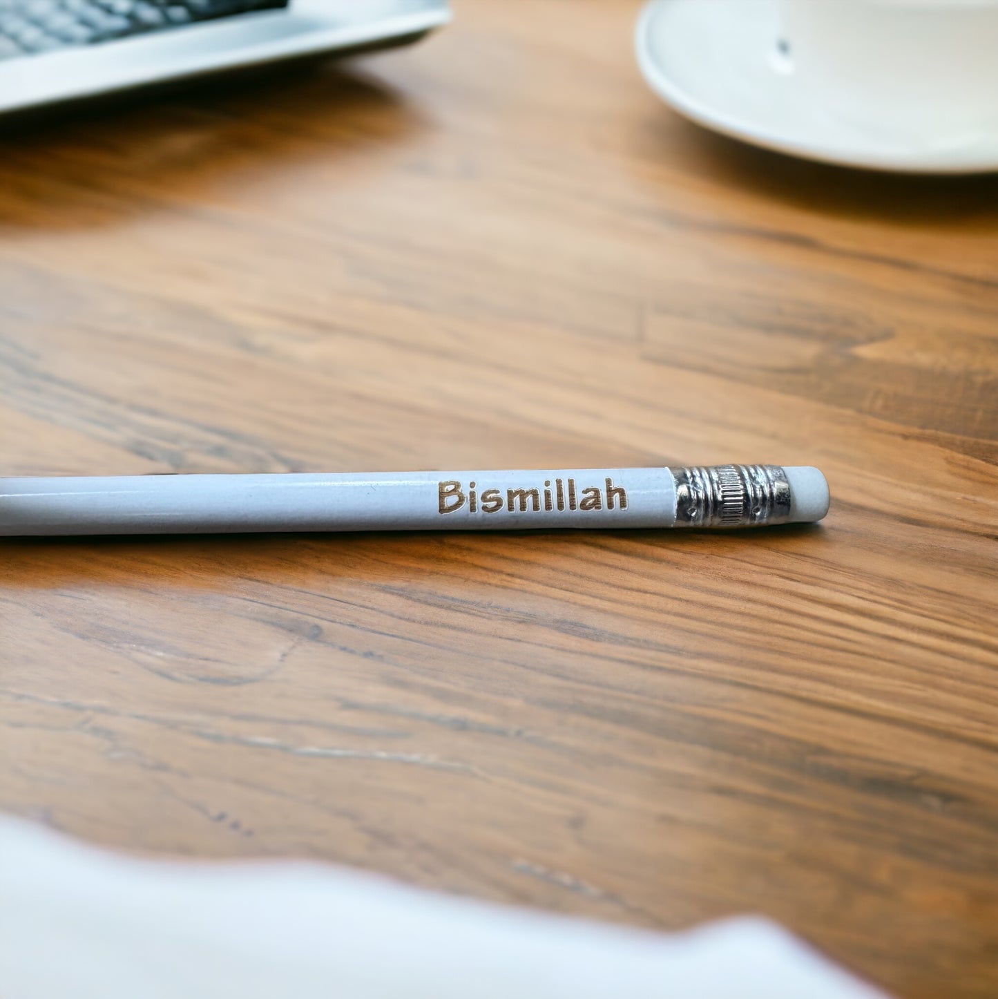 Bismillah engraved pencil - White