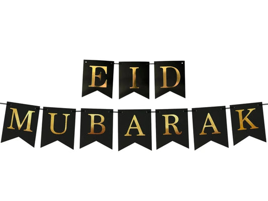 Eid Mubarak black bunting